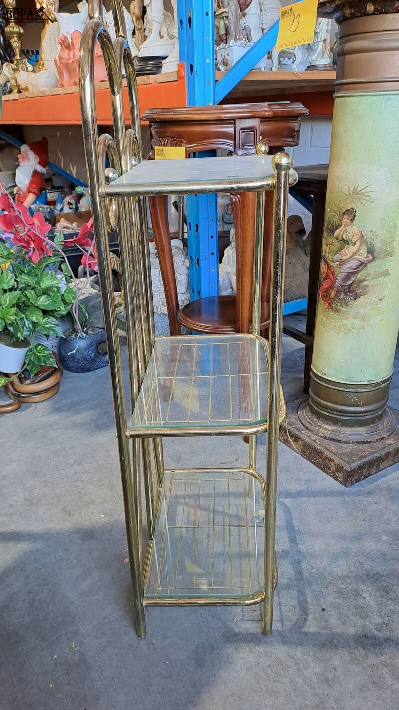 Vintage goudkleurig metalen rek Hollywood regency stijl – foto 3 – kavel bij BOPA Auctions, Aarsele