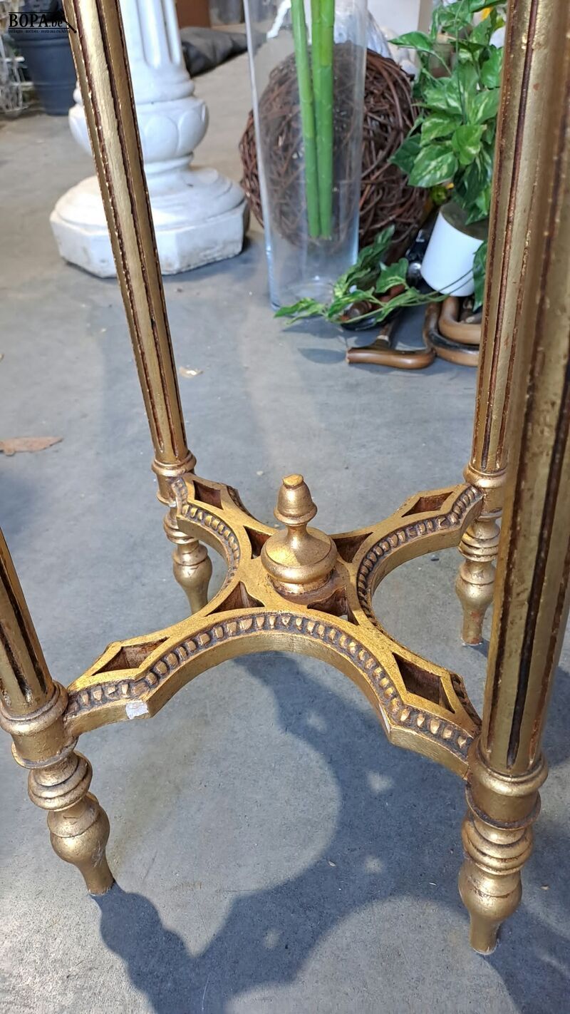 Oude vergulde houten bijzettafel met spiegelblad – foto 5 – kavel bij BOPA Auctions, Aarsele