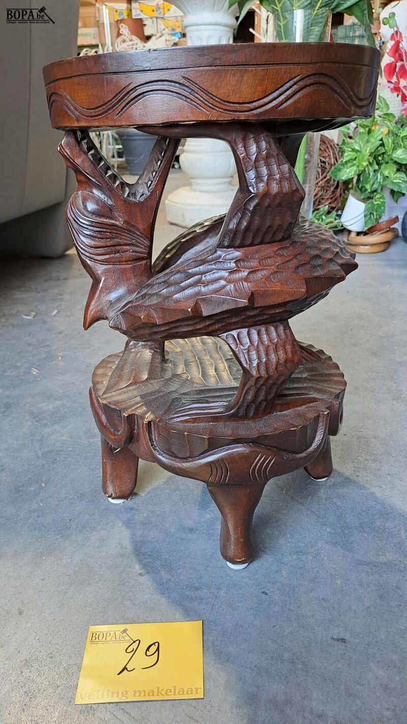Bijzettafel Oosters Oriental handgemaakt houtsnijwerk zeldza – foto 6 – kavel bij BOPA Auctions, Aarsele