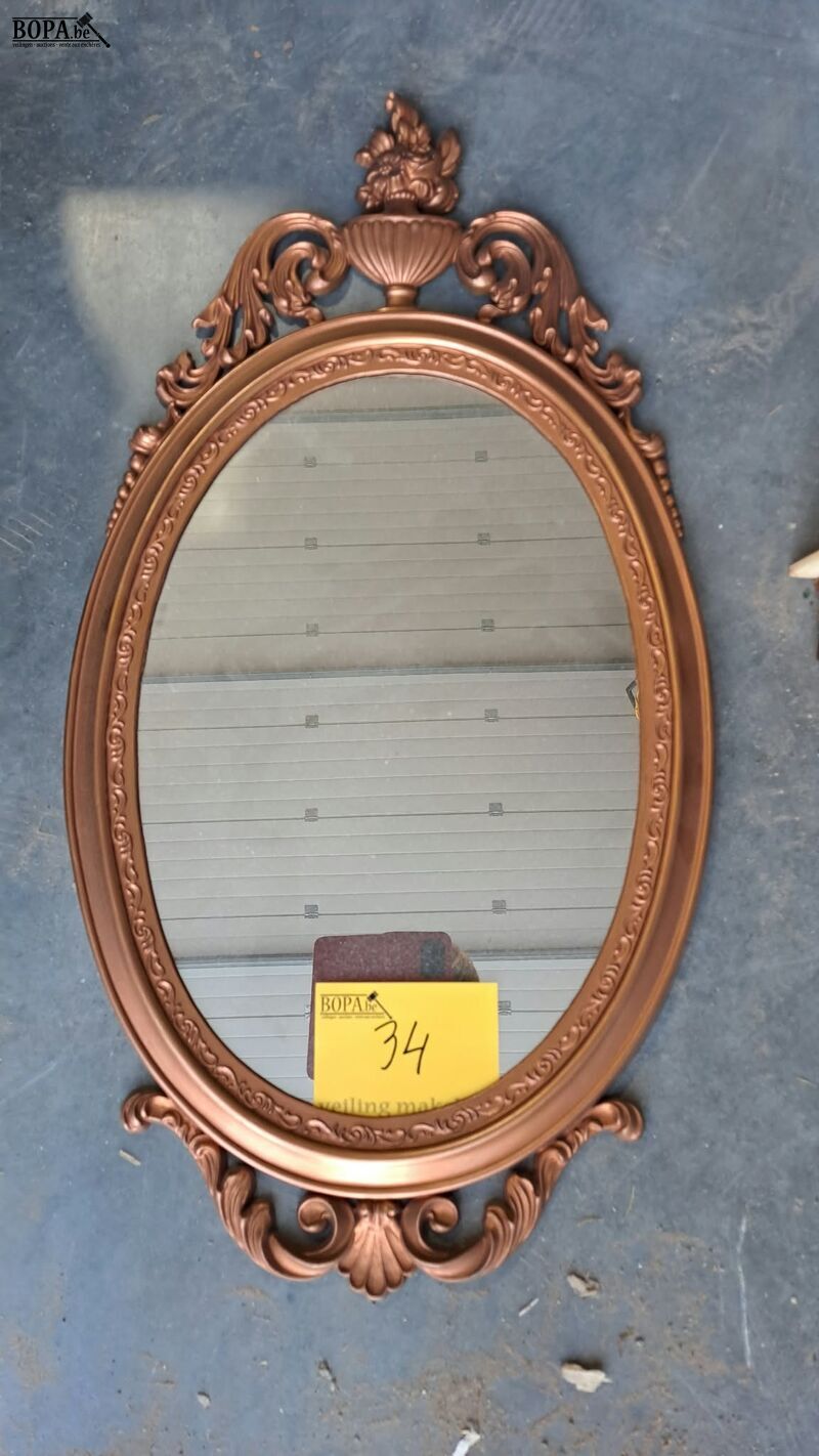 Decoratieve wandconsole met spiegel in Barok koperkleur afwe – foto 2 – kavel bij BOPA Auctions, Aarsele