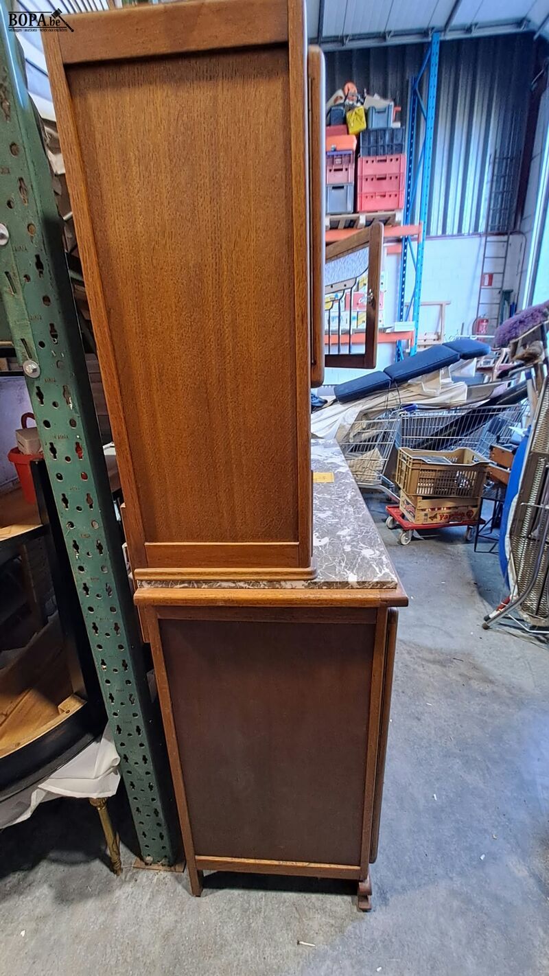 Landelijke brocante buffetkast '30 glas in looddeuren en ma – foto 8 – kavel bij BOPA Auctions, Aarsele