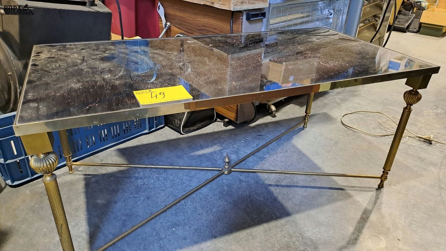 Salontafel DLG Jansen '70 spiegelend blad en messing poten o – foto 2 – kavel bij BOPA Auctions, Aarsele