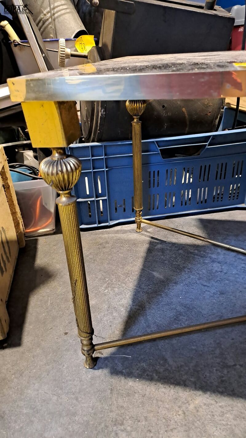 Salontafel DLG Jansen '70 spiegelend blad en messing poten o – foto 3 – kavel bij BOPA Auctions, Aarsele