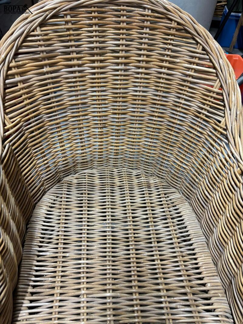 Rotan fauteuils gebogen kuipdesign met kussen - 2 stuks – foto 3 – kavel bij BOPA Auctions, Aarsele