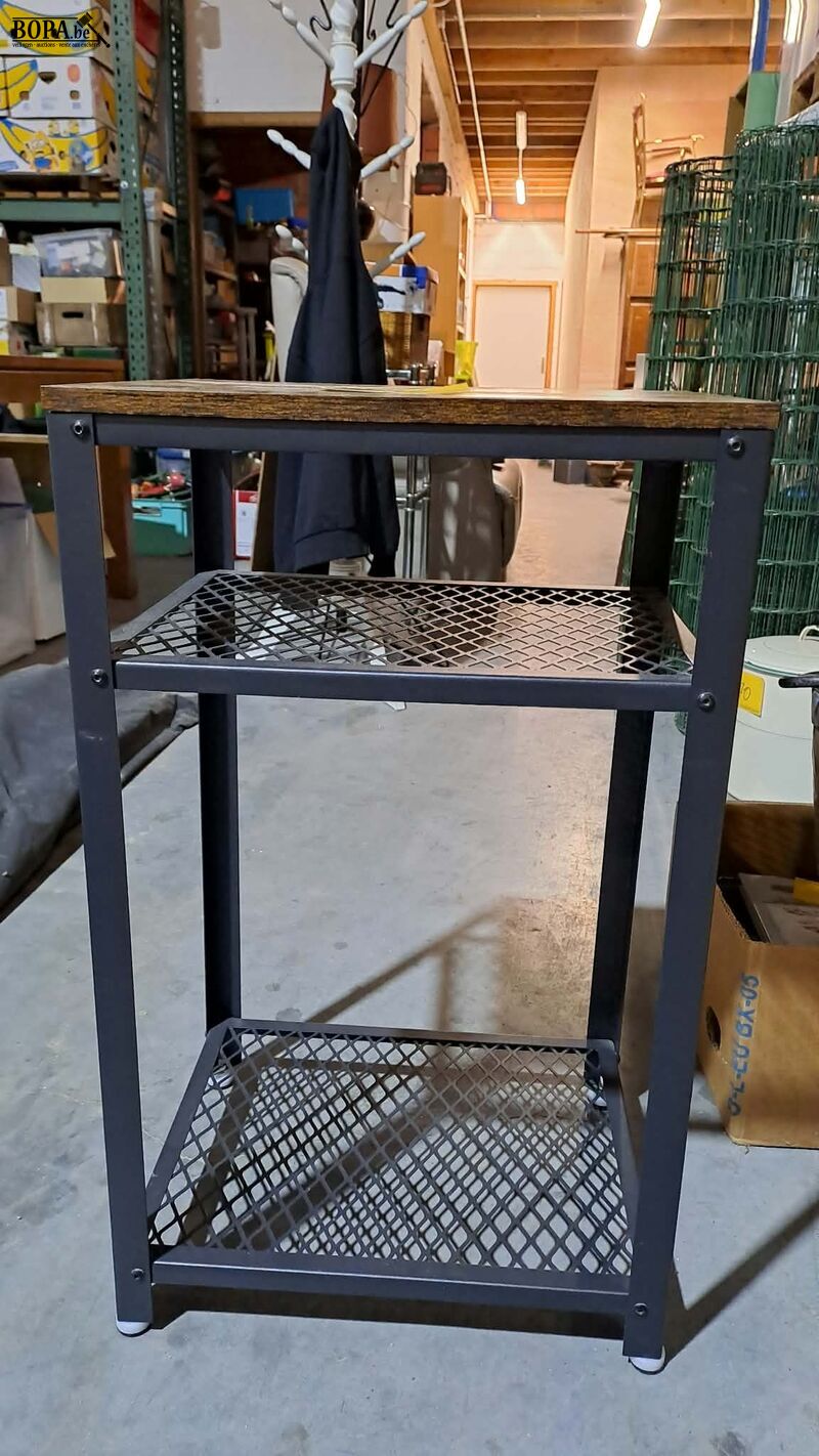 Modern bijzettafel zwart metaal en fineer – foto 4 – kavel bij BOPA Auctions, Aarsele
