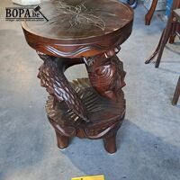 Bijzettafel Oosters Oriental handgemaakt houtsnijwerk zeldza – kavel bij BOPA Auctions, Aarsele
