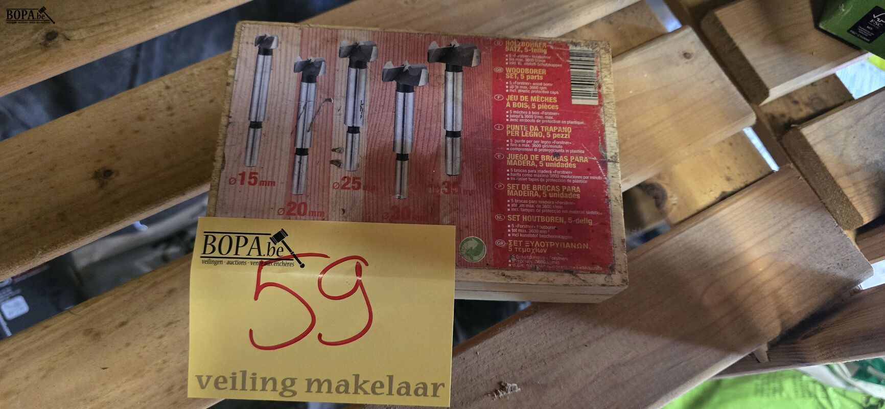 Houtboren 5 delig nieuw – foto 2 – kavel bij BOPA Auctions, Ieper