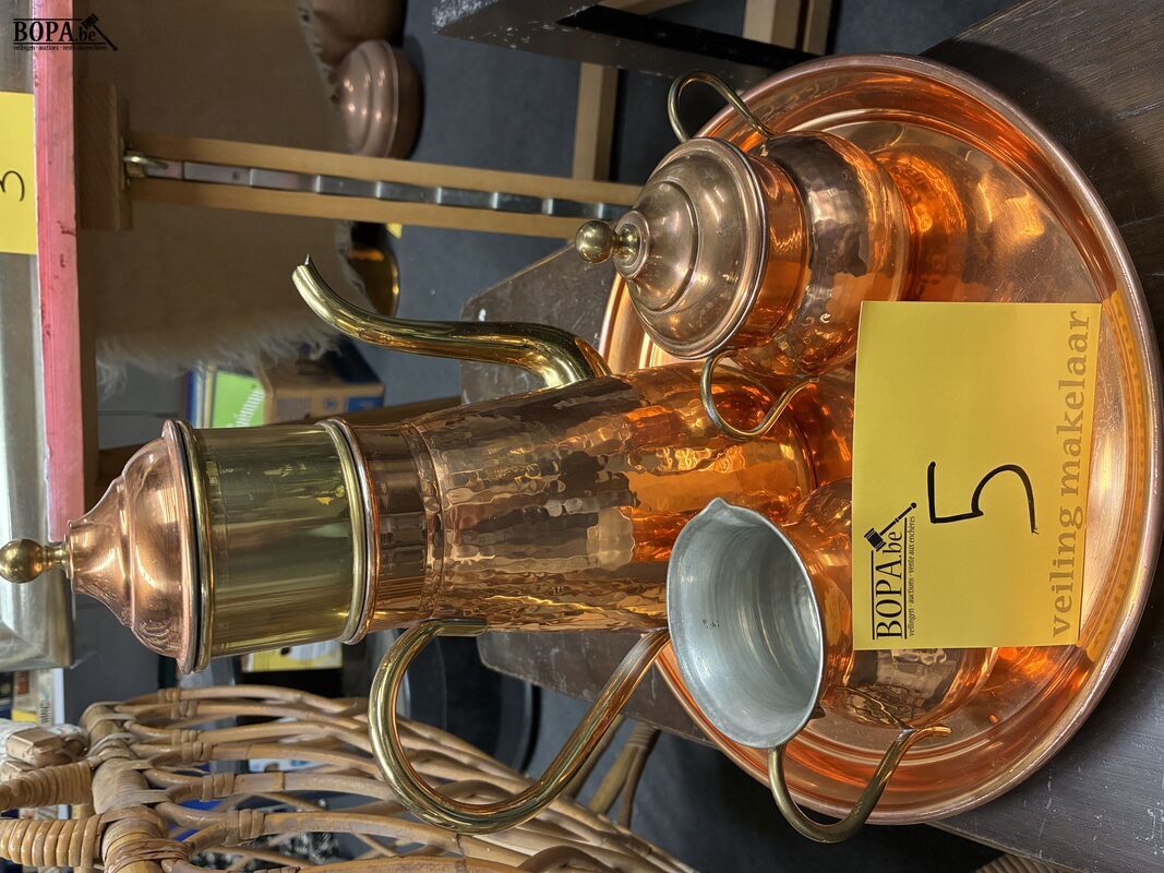 Vintage koperen koffieset – foto 2 – kavel bij BOPA Auctions, Ieper