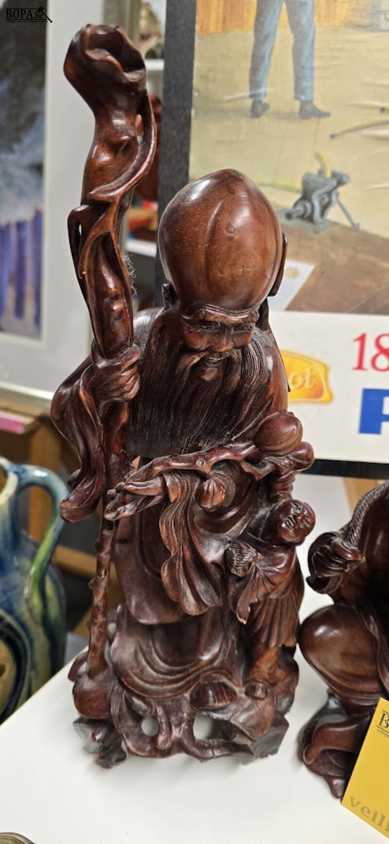 Houten beeldjes 3 stuks – foto 3 – kavel bij BOPA Auctions, Ieper