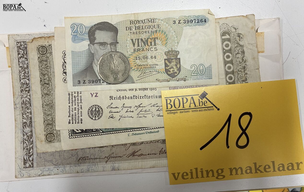 Verzameling historische en vintage bankbiljetten – foto 2 – kavel bij BOPA Auctions, Ieper