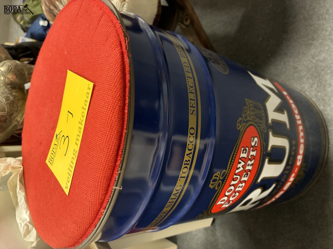 Vintage Douwe Egberts Drum shag blik – foto 2 – kavel bij BOPA Auctions, Ieper