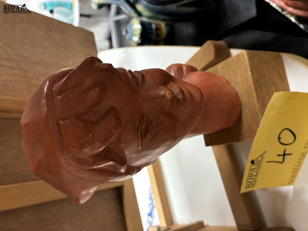 Origineel terracotta kunstwerk Paul Sersté - 2 stuks – foto 3 – kavel bij BOPA Auctions, Ieper