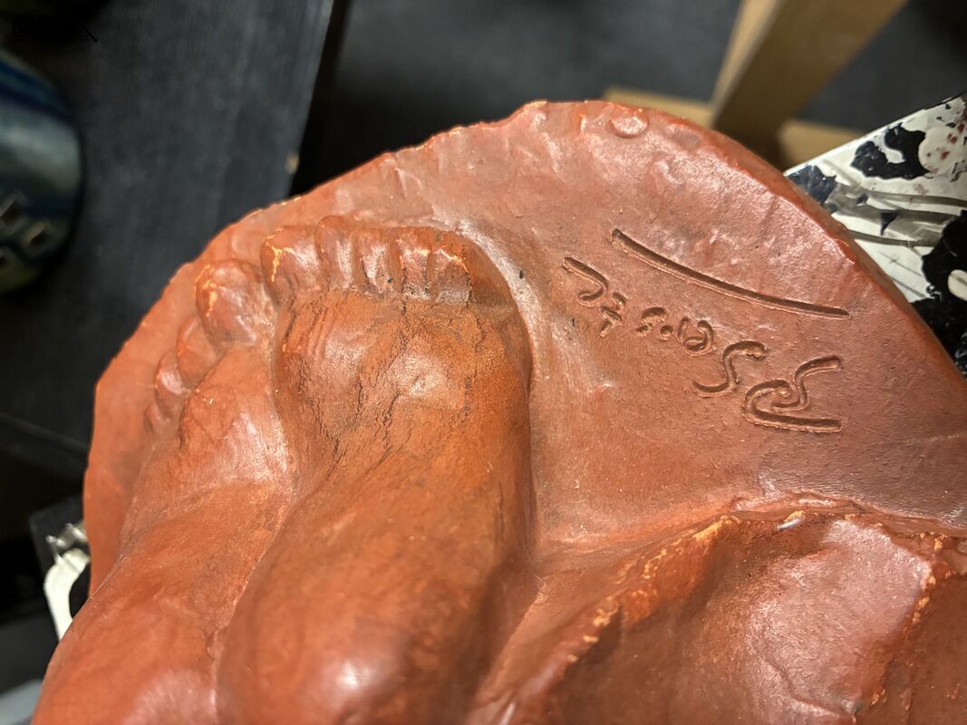 Origineel terracotta kunstwerk Paul Sersté - 2 stuks – foto 6 – kavel bij BOPA Auctions, Ieper