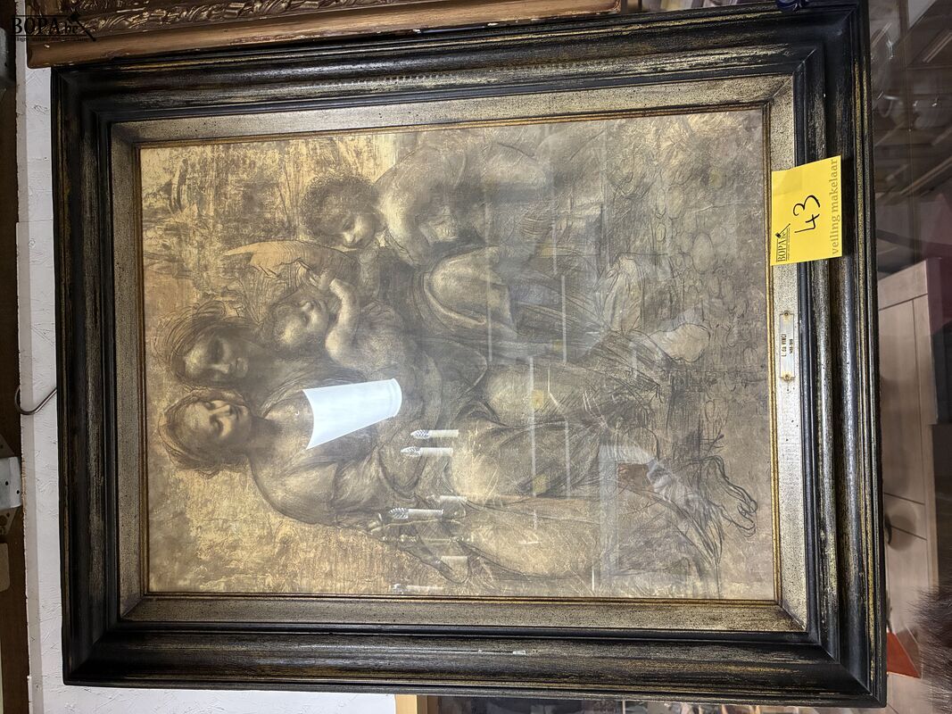 Ingelijste reproductie L. da VINCI – foto 2 – kavel bij BOPA Auctions, Ieper
