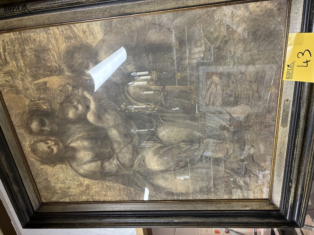 Ingelijste reproductie L. da VINCI – foto 3 – kavel bij BOPA Auctions, Ieper