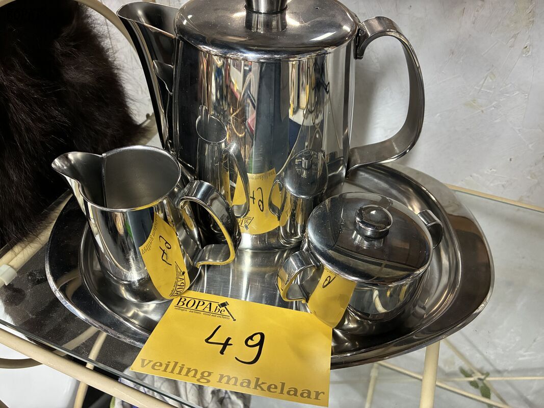 Vintage verzilverd koffie- en theeservies – foto 2 – kavel bij BOPA Auctions, Ieper