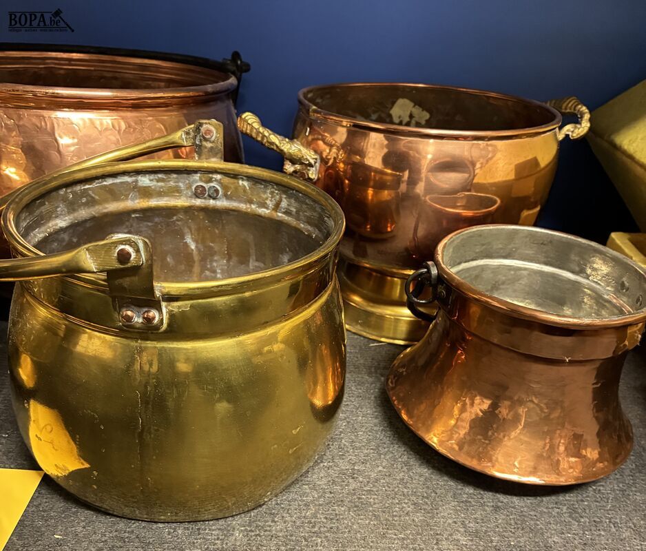 Lot koperen kookpotten en ketels - 5 stuks – foto 4 – kavel bij BOPA Auctions, Ieper