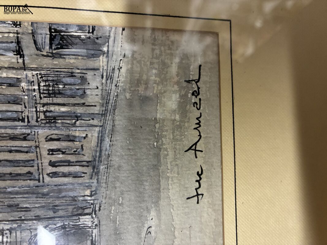 Klassieke pentekening Grote Markt Ieper 1991 - get – foto 5 – kavel bij BOPA Auctions, Ieper