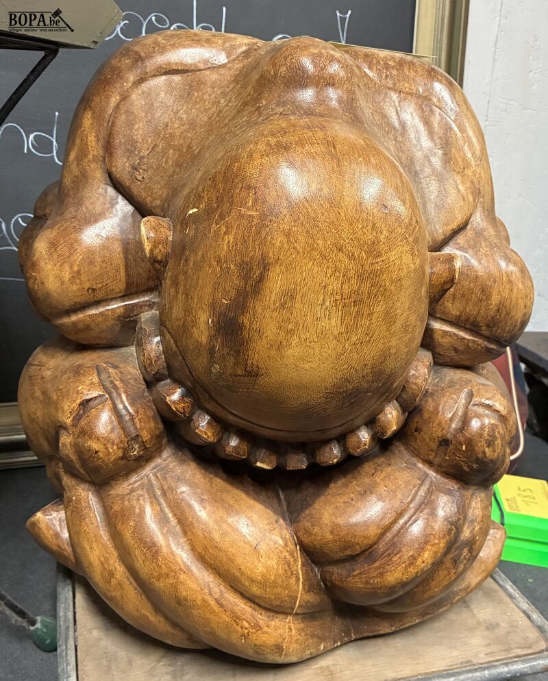 Vintage houten huilende Boedha Yogmiman – foto 2 – kavel bij BOPA Auctions, Ieper