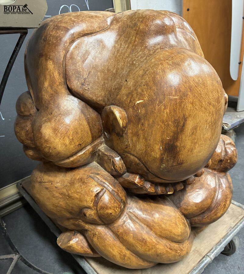 Vintage houten huilende Boedha Yogmiman – foto 3 – kavel bij BOPA Auctions, Ieper