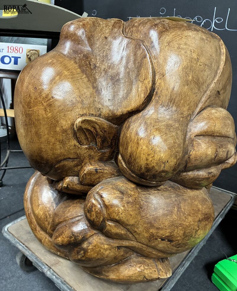 Vintage houten huilende Boedha Yogmiman – foto 4 – kavel bij BOPA Auctions, Ieper