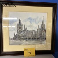 Klassieke pentekening Grote Markt Ieper 1991 - get – kavel bij BOPA Auctions, Ieper