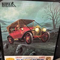 Retro reclame-illustratie Peugeot - get – kavel bij BOPA Auctions, Ieper